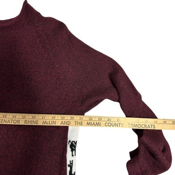 Paka The Cusco Alpaca Wool Sweater Burgundy Red Size Large Handmade in Peru - Picture 11 of 12